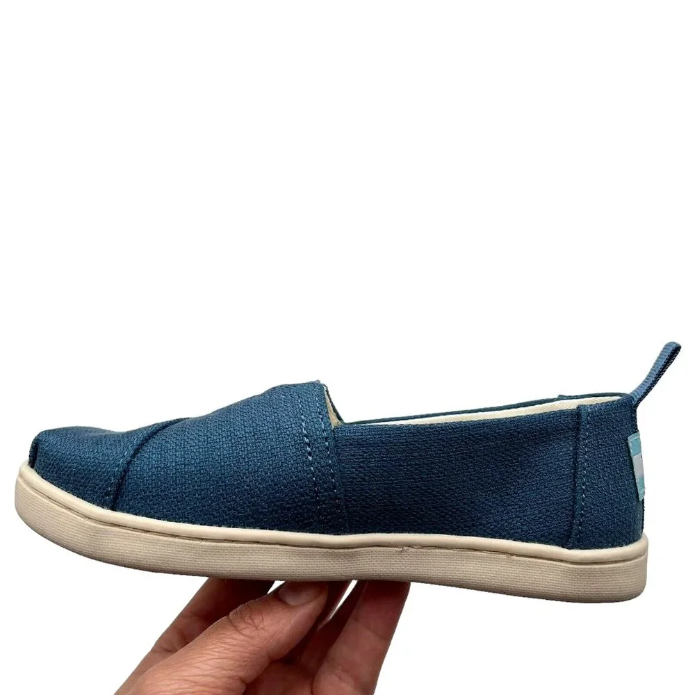 Toms Little Girls Alpargata Slip-on Shoes Size 12 Ocen Blue Lightweight & Comfy